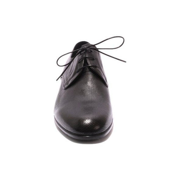 Italian VINICIO CAMERLENGO 8364a Black Leather Lace-Up Classic Shoes